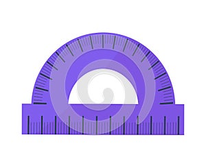 Blue Protractor Vector Illustration Icon Isolated