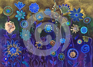 Blau Lutscher a Blumen 