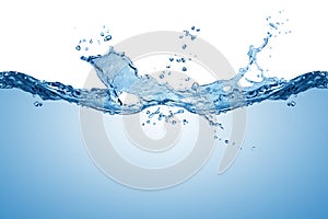 Blue pure water wave splash photo