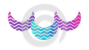Blue and Purple Geometric Zigzag Wave Pattern, vector design Generative AI