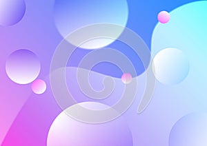 Blue and Purple Gradient Background with Colorful Curves and Circles