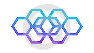 Blue and Purple Honeycomb Pattern, vector design Generative AI