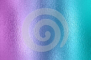 Blue purple ombre background. Bright gradient with foil effect. Colour light blue purple texture. Neon tones colors. Abstract mult