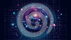 Blue and Purple Outer Space Navigation Map