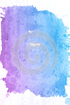 Blue and purple watercolor paint background, lettering scrapbook sketch.