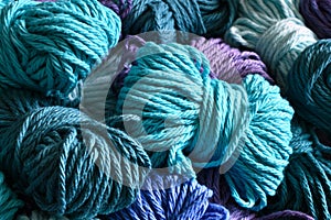Blue and Purple Yarn Close Up