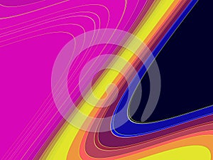 Blue purple yellow pink liquid lines shapes, pastel lines, sky forms abstract texture and design