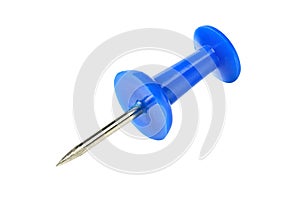 Blue pushpin board isolated on white background
