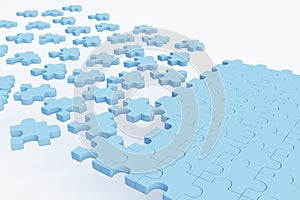 Blue puzzle piece road