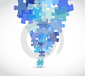 Blue puzzle pieces illustration design