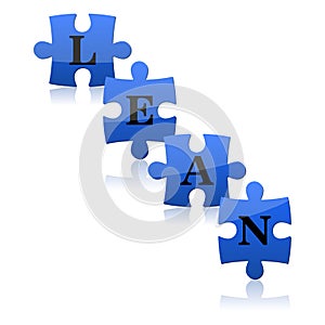 Blue puzzles with word lean