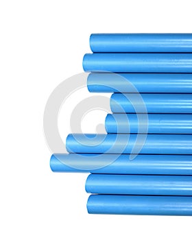 Blue pvc pipe connection.