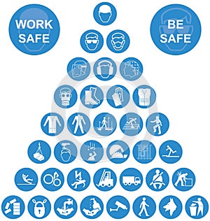 Blue Pyramid Health and Safety Icon collection