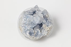 Blue quartz ore on white background