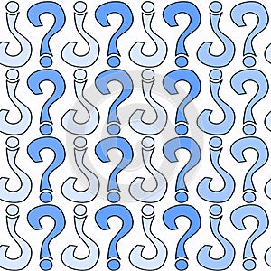 Blue question marks seamless background