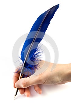 Blue quill pen