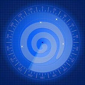 Blue radar screen