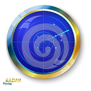 Blue radar screen.