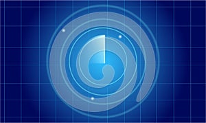 Blue radar screen. Vector illustration