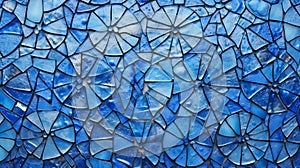 Blue radial circular stained glass pattern design wallpaper