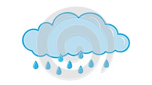 Blue Rain Cloud Weather Symbol, vector design Generative AI