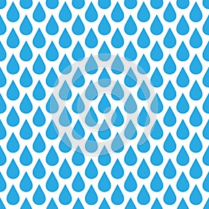 Blue rain drop seamless pattern background. Water and bad weather theme. Vector illustration