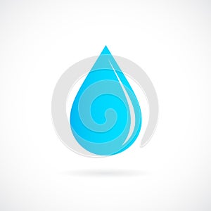 Blue rain drop vector icon