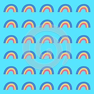 Blue Rainbow Pattern Texture Wallart