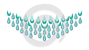 Blue Raindrop Pattern Border, vector design Generative AI