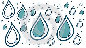 Blue Raindrop Pattern Simple, vector design Generative AI