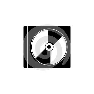 Blue Ray Disc in Box Flat Vector Icon