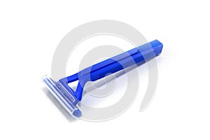 BLUE razor on the white background