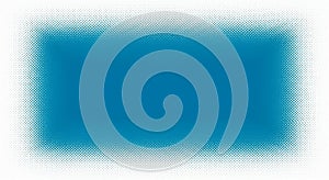 Blue Rectangle with Halftone Dot Gradient Border on White Background shape