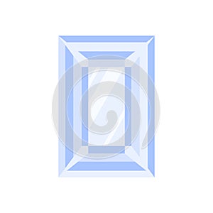 Blue rectangle precious stone or gem