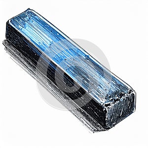 Blue Rectangular Block on White Background