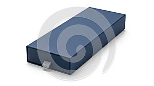 Blue rectangular box isolated on white background