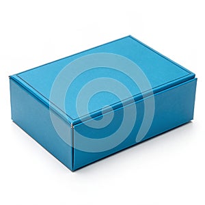 Blue box isolated on white background photo