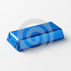 Blue rectangular object isolated on white background