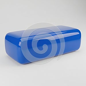 Blue rectangular object isolated on white background