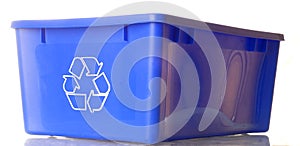 Blue recycle bin