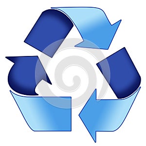 Blue Recycle symbol