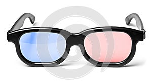 Blue red 3D cinema glasses