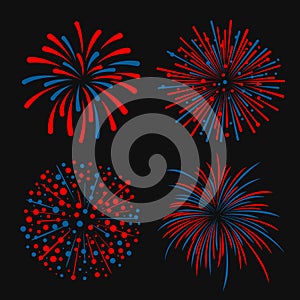 Blue and red abstract firework 4 style vector design