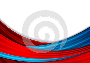 Blue and red abstract smooth waves background