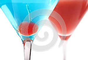 Blue and Red Cocktails