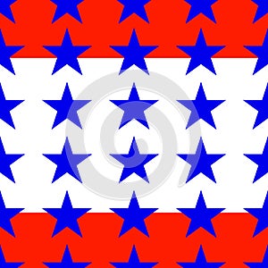 Blue and red colored seamless star pattern / background
