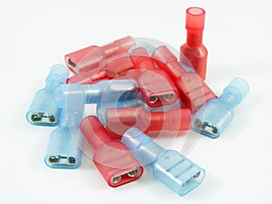 Blue and Red Crimp Connectors