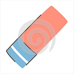 Blue and red eraser vector isolated