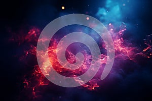 blue and red fire on a black background