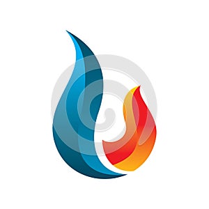 Blue red fire gas flame logo design